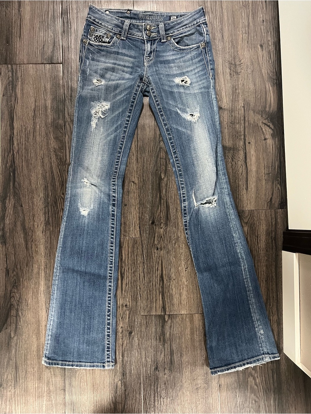 Miss Me Blue Embellished Boot-Cut Jeans